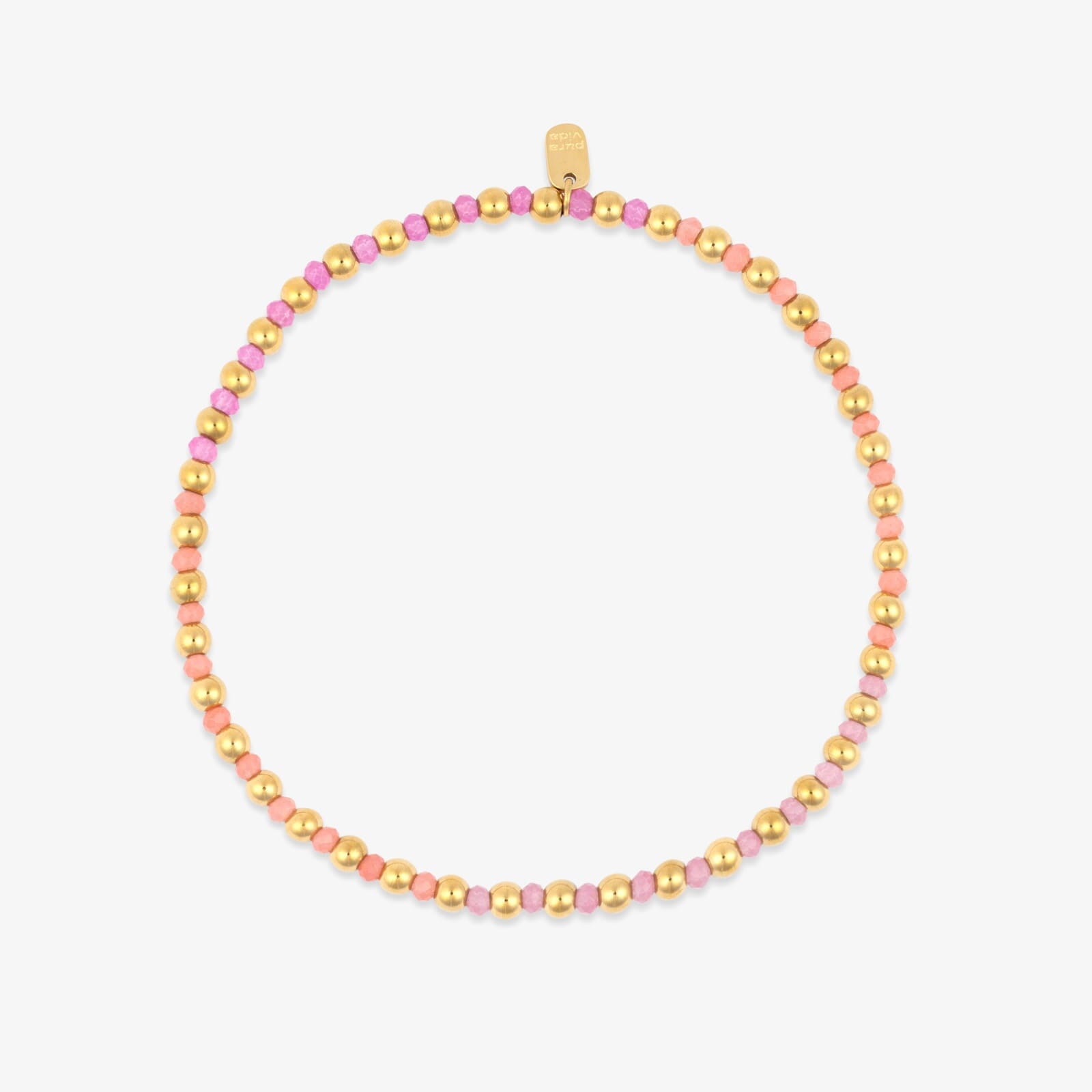 Pura Vida Ball Bead & Stone Stretch Bracelet  SILV
