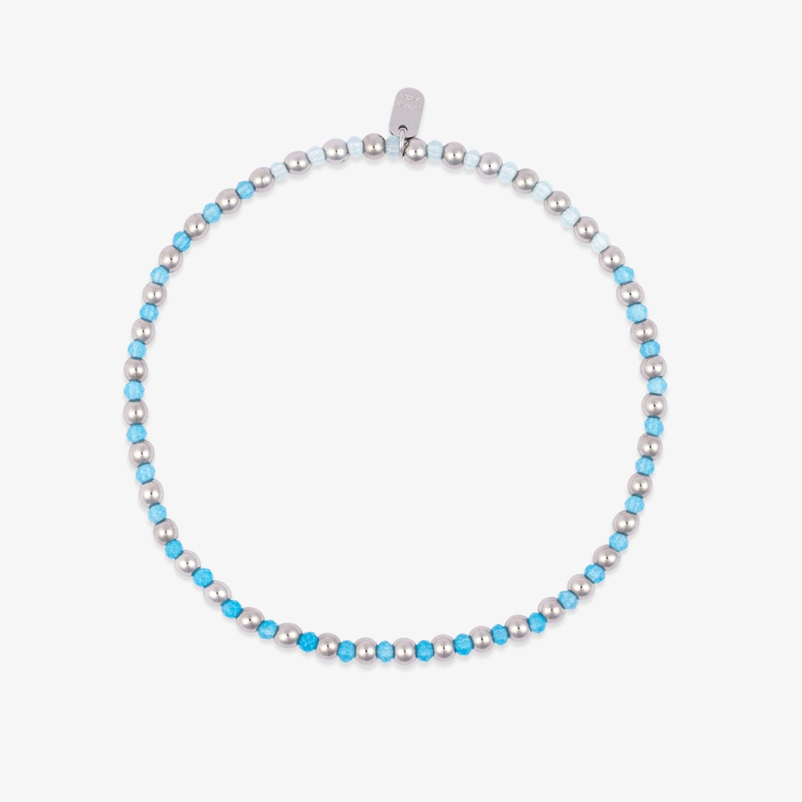 Pura Vida Ball Bead & Stone Stretch Bracelet  SILV