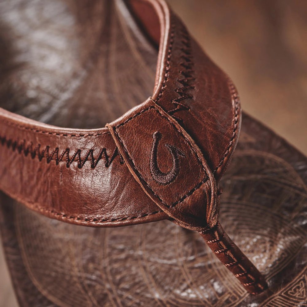 Olukai Hiapo Mens Sandal SK63-Rum-Dark Wood 14