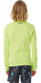 RIP CURL BRAND WAVE UPF L/S-BOY LIME 16