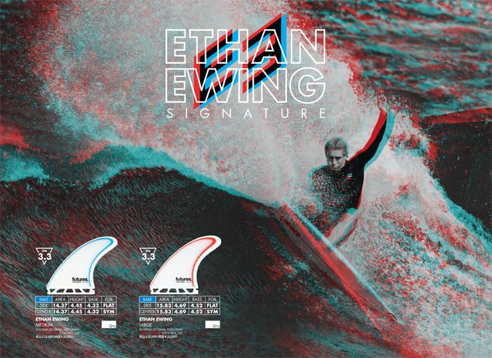 Futures Fins Ethan Ewing Control Series Thruster Fin Set White-Blue M