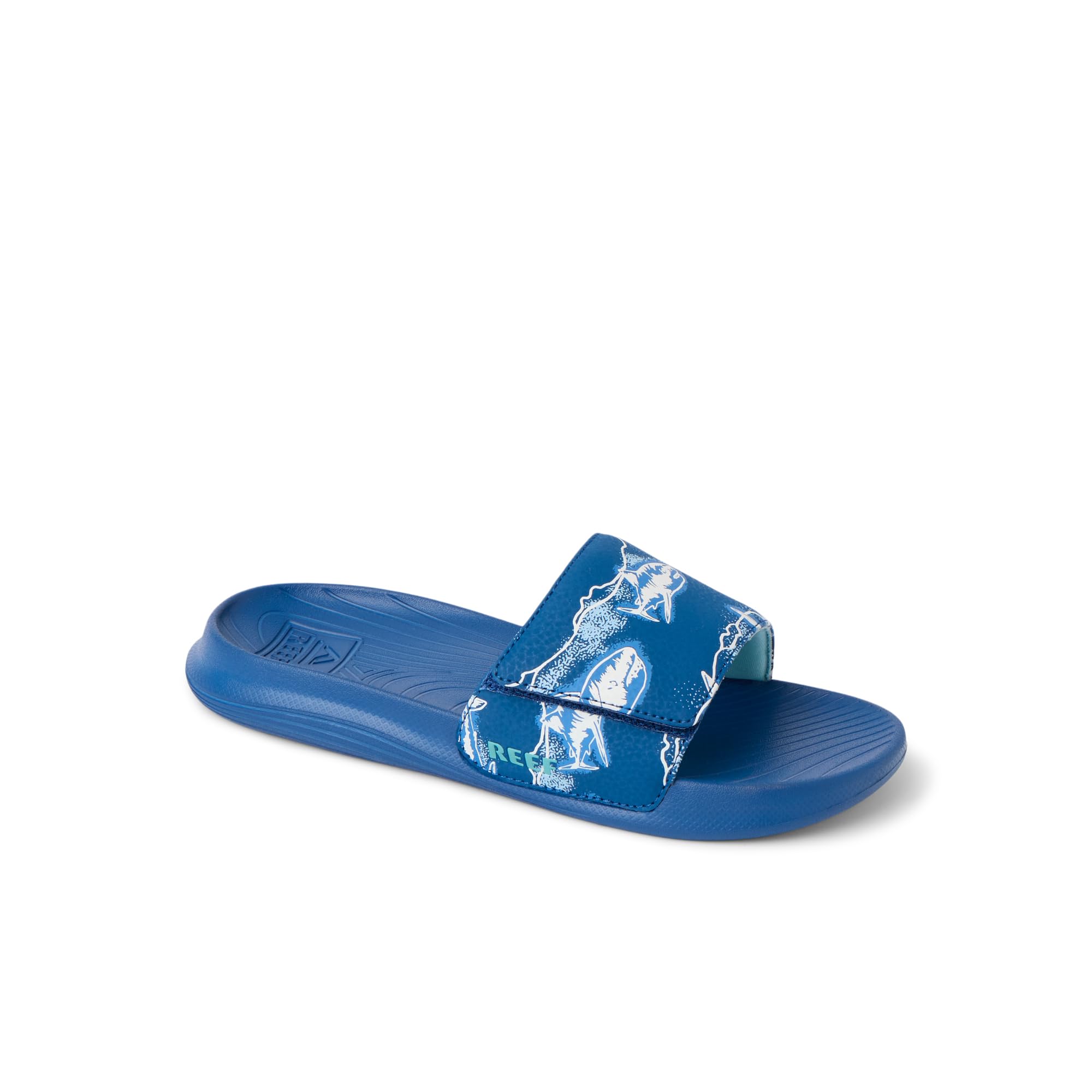 Reef Kids Salty Boys Slide Royal Sharks 5 Y