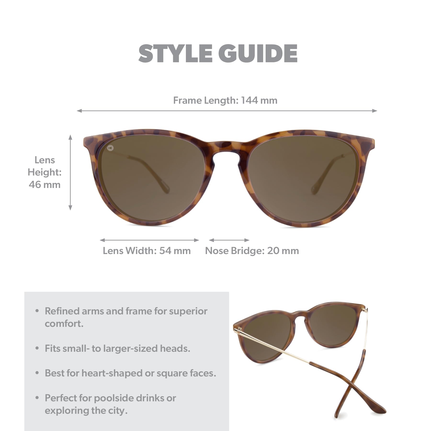 Knockaround MaryJane Polarized Sunglasses GlossyBlondeTortoiseShellAmber