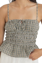 RHYTHM ANTIBES PLAID TOP OLI-OLIVE 1XS