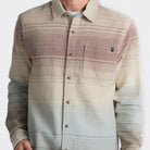 ROARK CROSSROADS FLANNEL FOS-FOSSIL STRIPE M