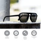 Knockaround Pacific Palisades Polarized Sunglasses BlackonBlack