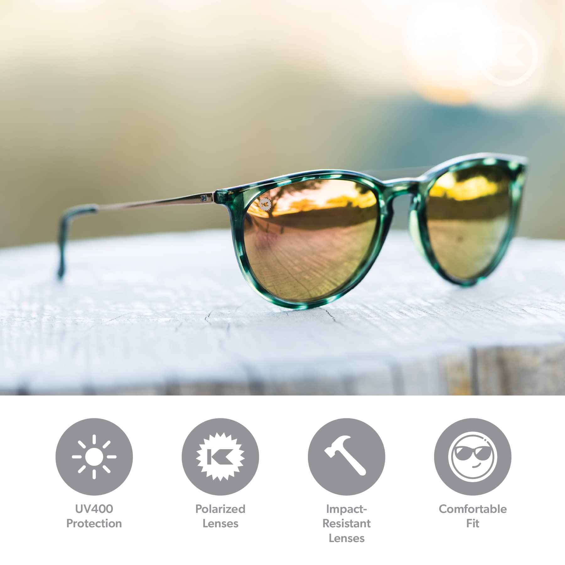 Knockaround MaryJane Polarized Sunglasses SlateTortoiseShellAmber