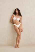 Rhythm Broderie Hi Cut Pant Bikini Bottom WHT-OffWhite XS