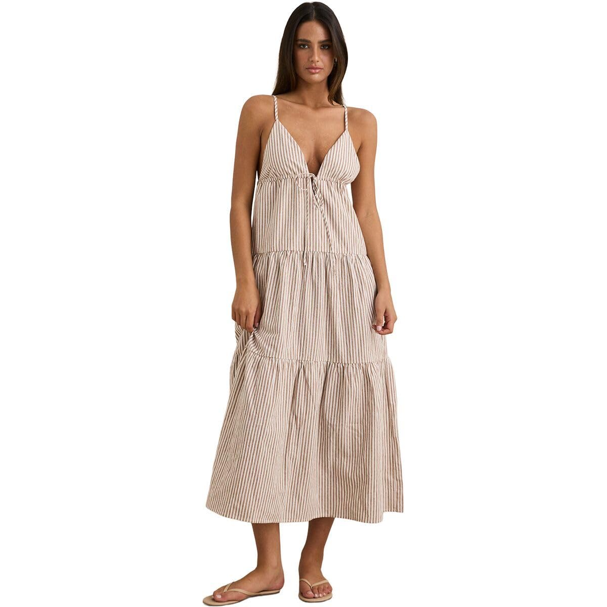 RHYTHM JACI MAXI DRESS TAN 2S