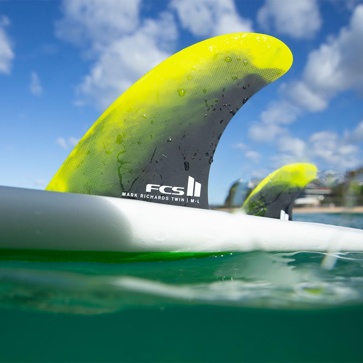 FCS 2 Mark Richards PC Tri Fin Set Cyber Lime-Black XL
