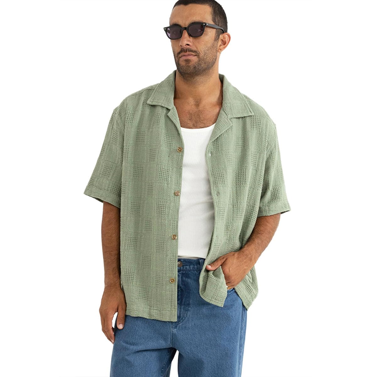 RHYTHM OASIS SS SHIRT DES-DESERT GRASS 3L