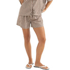 RHYTHM BIRDIE GINGHAM SHORT BRO-BROWN 2S