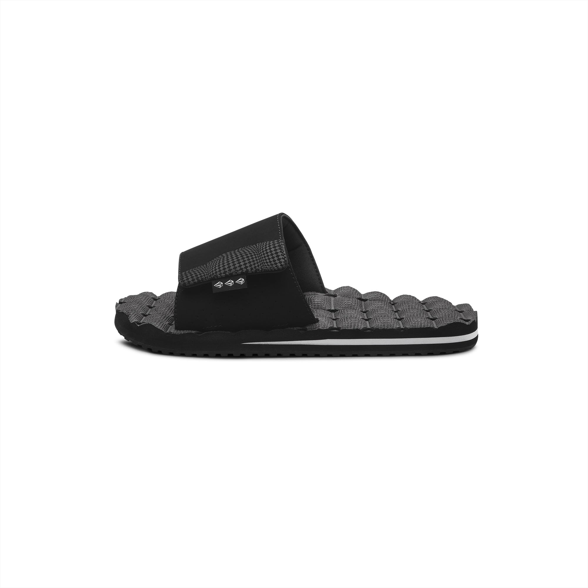 Volcom Recliner Slide Mens Sandal BWH-Black-White 12