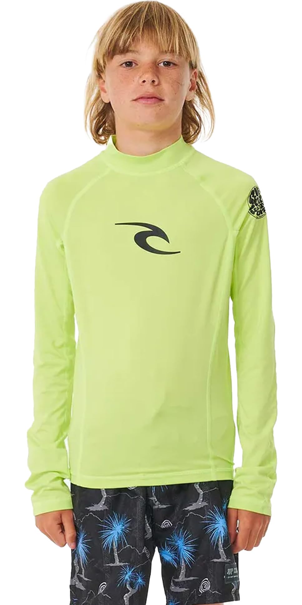 RIP CURL BRAND WAVE UPF L/S-BOY LIME 16