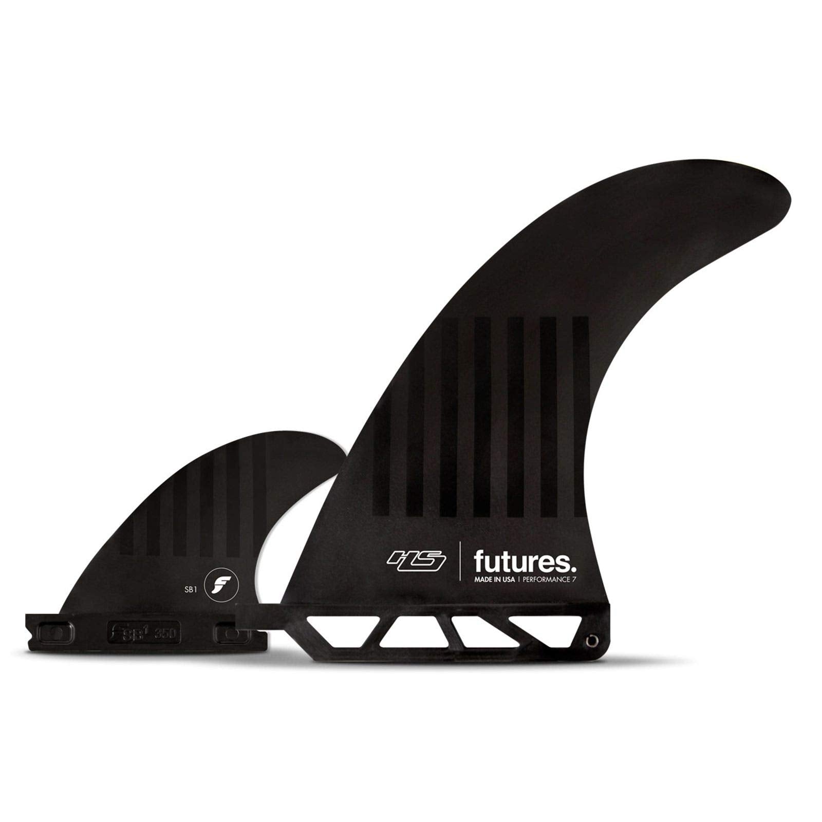 Futures Fins 2+1 Compound 6 Longboard Fin Set Black 6in