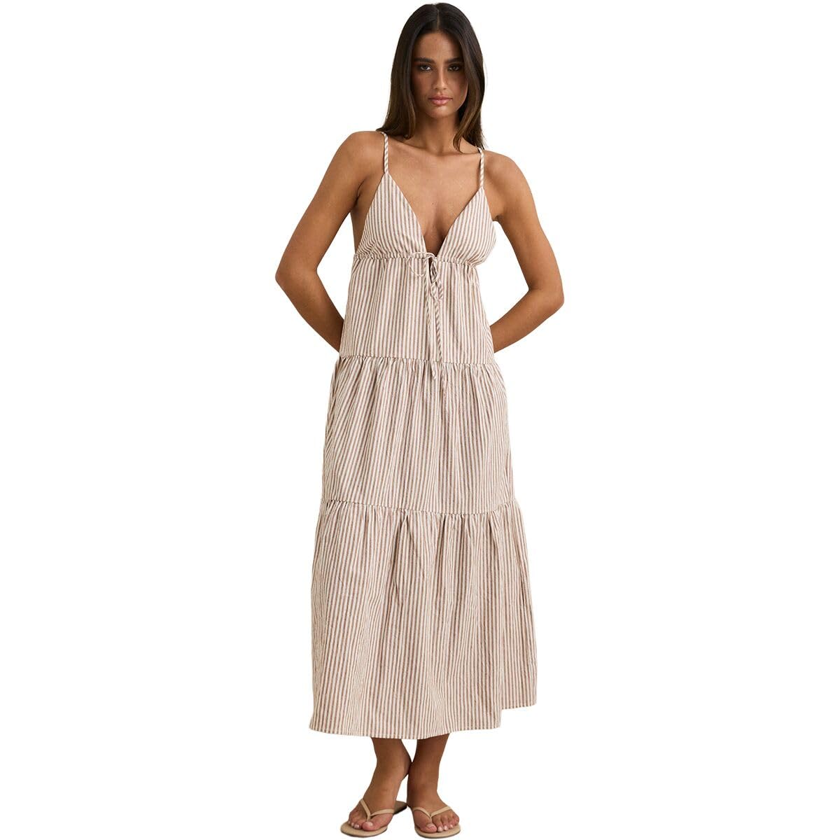 RHYTHM JACI MAXI DRESS TAN 2S
