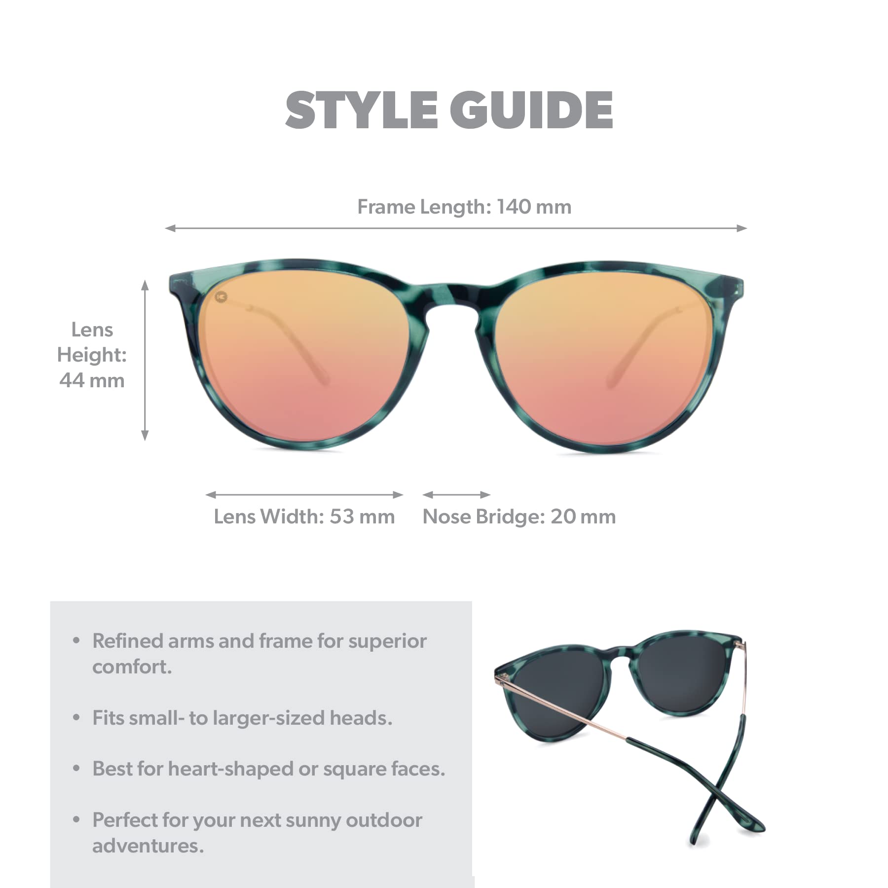 Knockaround MaryJane Polarized Sunglasses SlateTortoiseShellAmber
