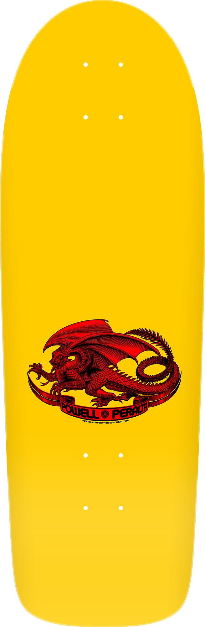 Powell Peralta Skull & Nunchucks Bruce Lee Collab Skateboard Deck Yellow 10 x 30