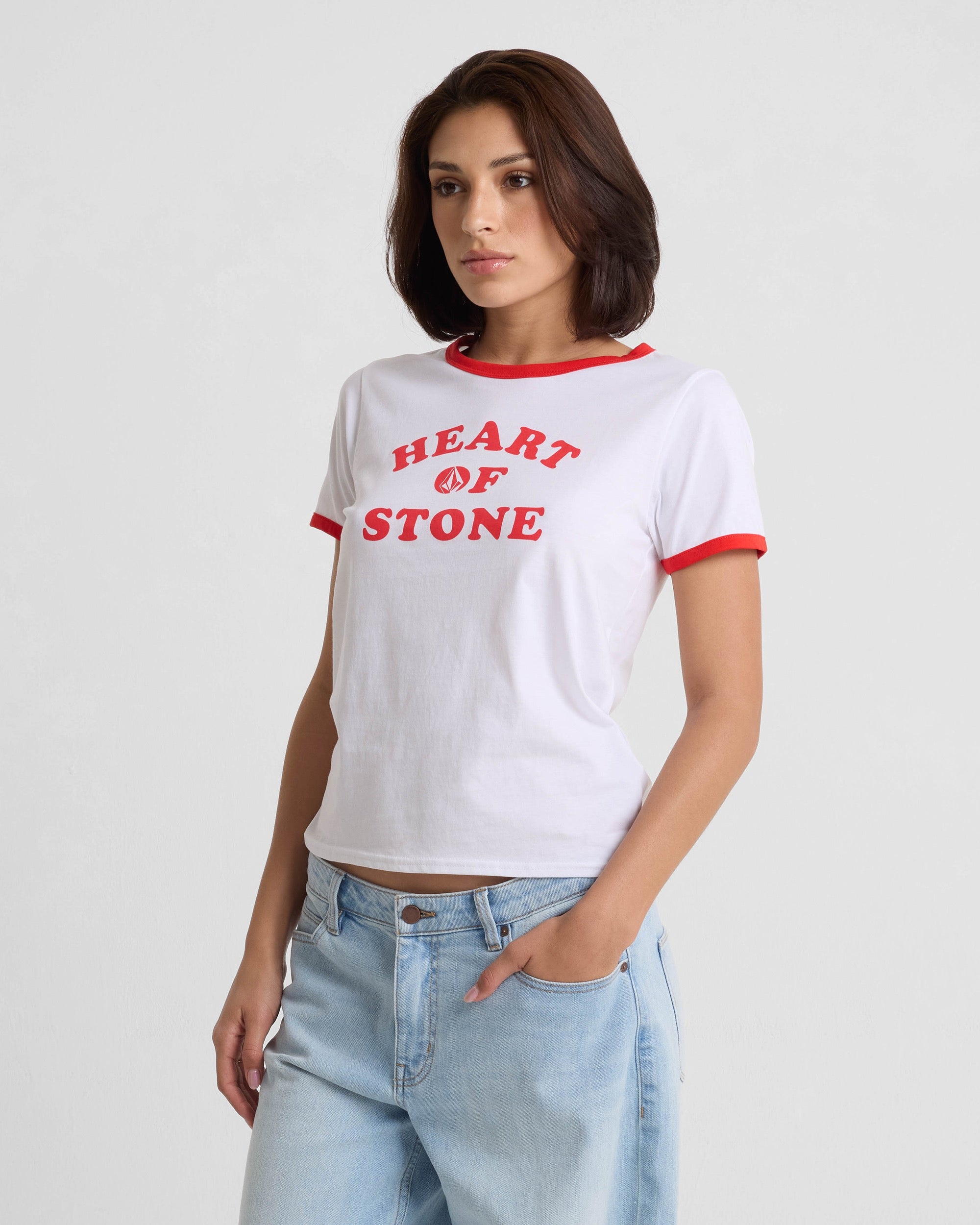 Volcom Brk Up Ringer Tee WHT S