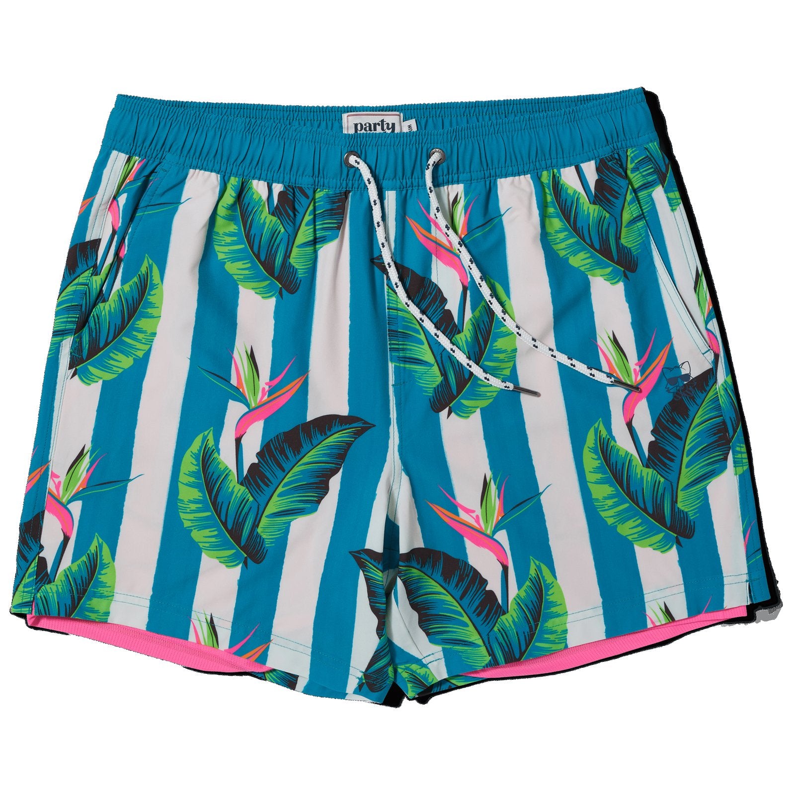 Party Pants Gulf Stripe Sport Short Turquoise XL