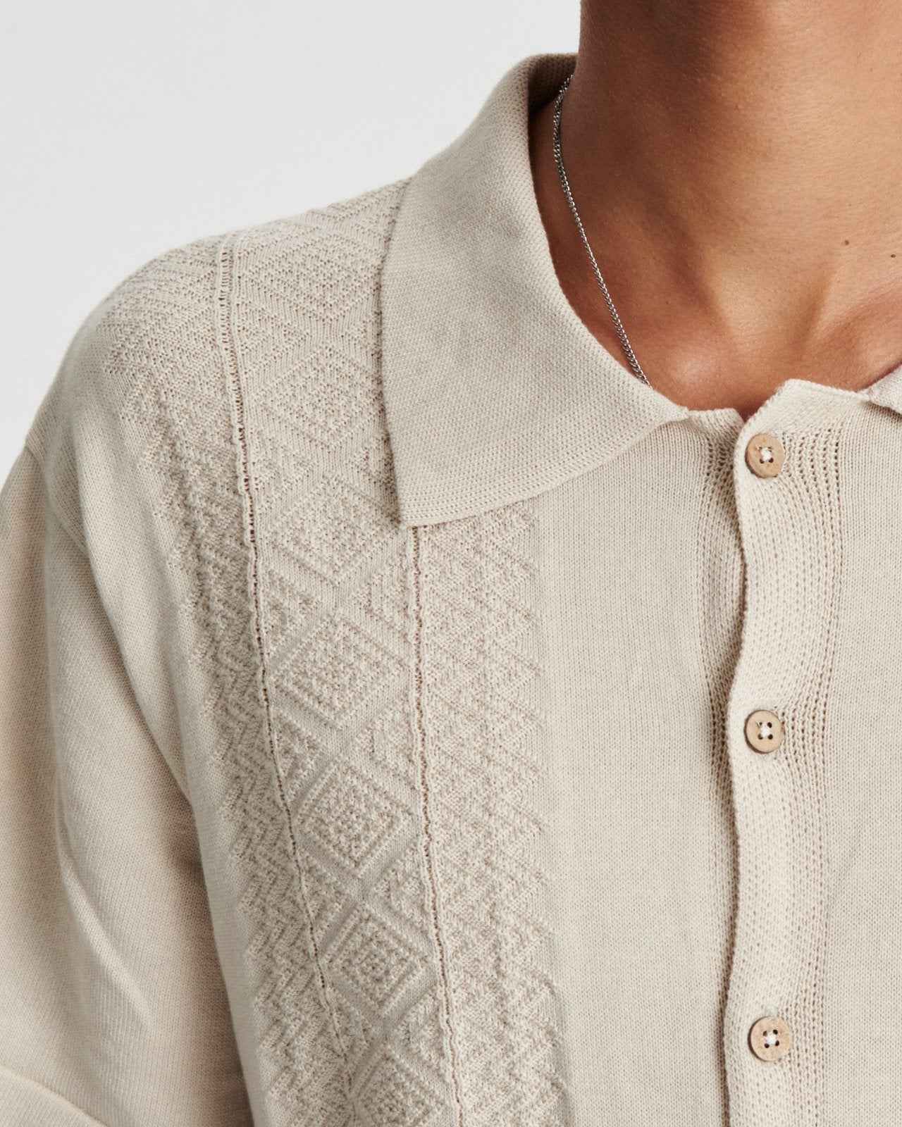 The Critical Slide Society Trader Knit Shirt ECRU L