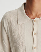 The Critical Slide Society Trader Knit Shirt ECRU XL