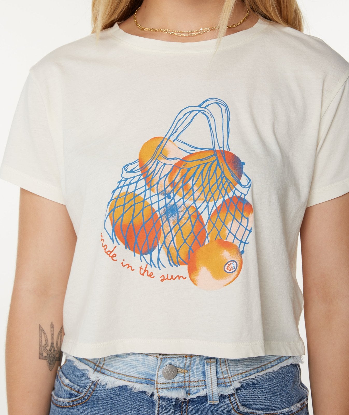Roxy Made In The Sun Cropped Tee WBB0 XS
