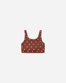 Rylee and Cru Swift Sports Bra Brick Hearts 8-9Y
