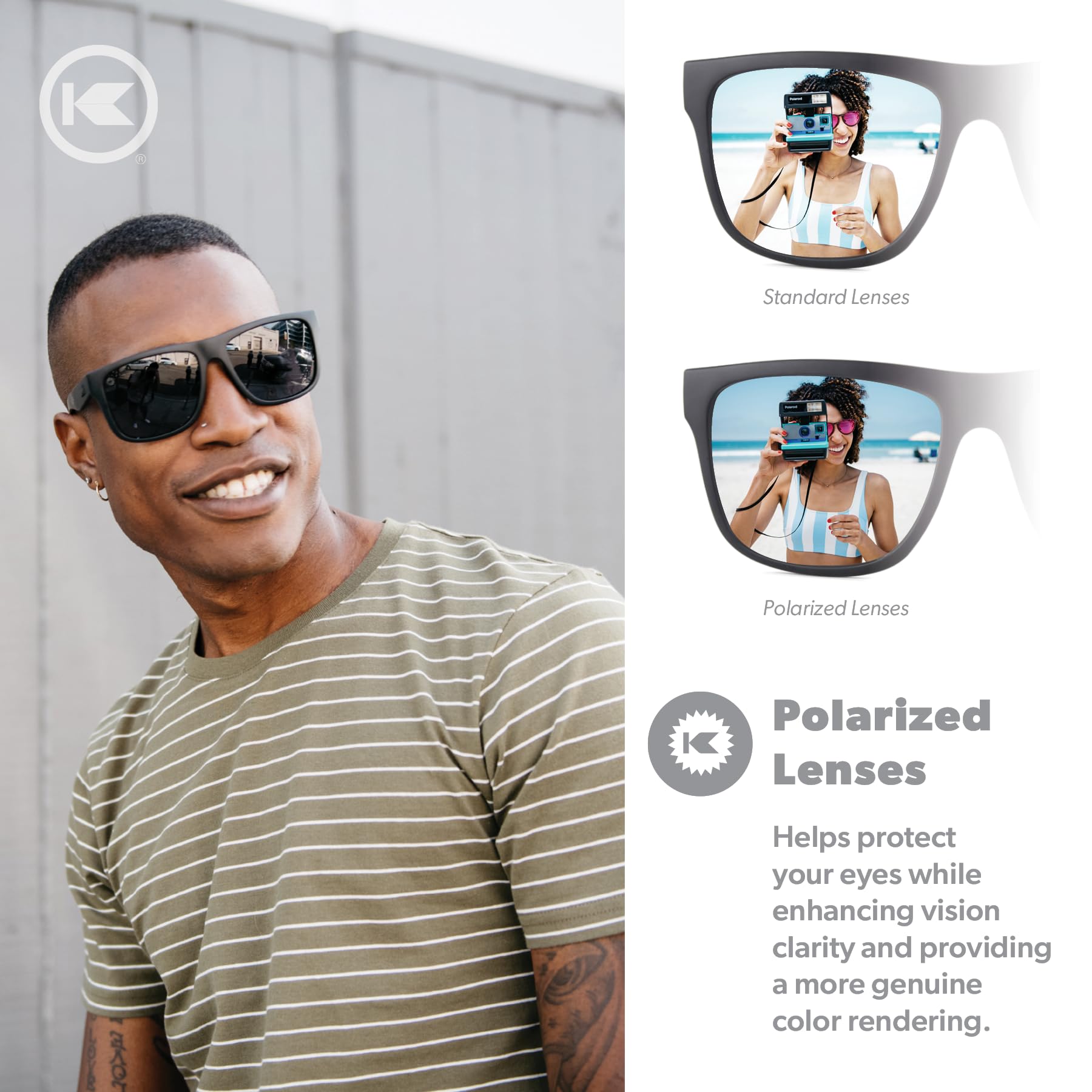 Knockaround Torrey Pines Polarized Sunglasses BlackonBlack