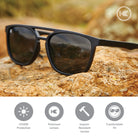 Knockaround Brightsides Polarized Sunglasses BlackonBlack