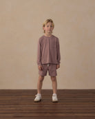 Rylee and Cru Oceanside Tech Short Heathered Mulberry 10-11Y