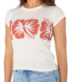 ROXY FLWR BLKS 90S BABY TEE WBS0 L
