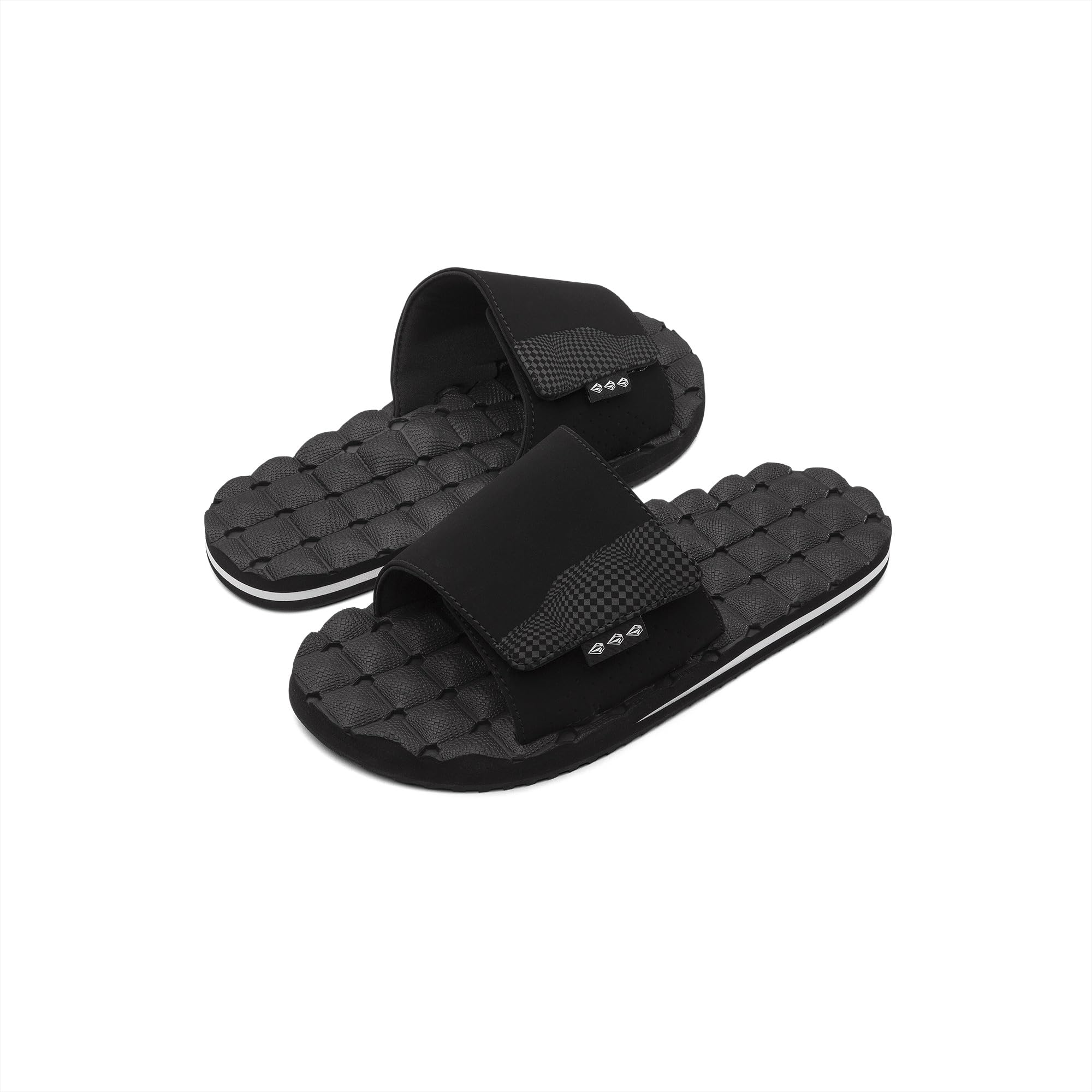 Volcom Recliner Slide Mens Sandal BWH-Black-White 9