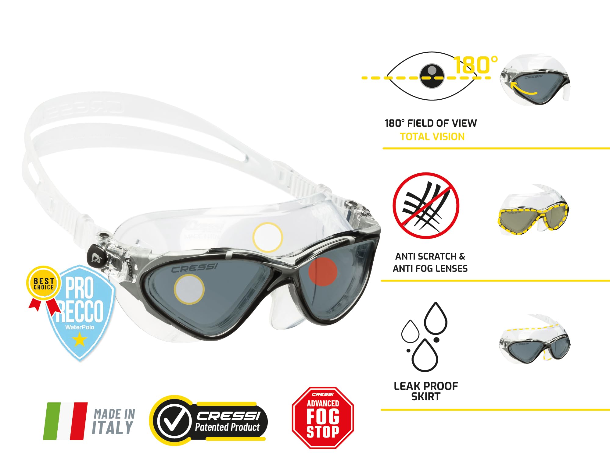 Cressi Planet Swimming Goggle Clear/Black /Tinted