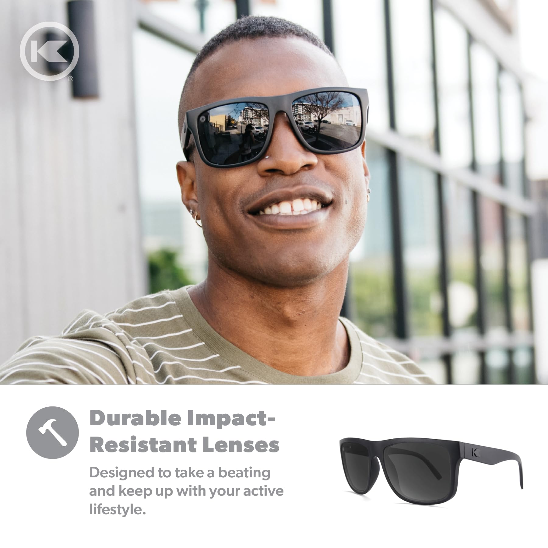 Knockaround Torrey Pines Polarized Sunglasses BlackonBlack