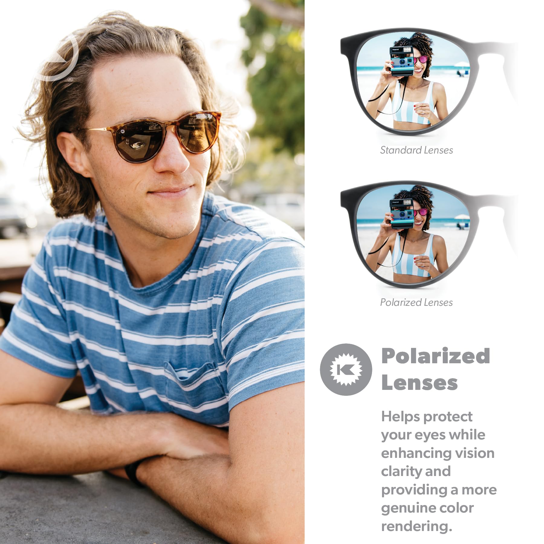 Knockaround MaryJane Polarized Sunglasses GlossyBlondeTortoiseShellAmber