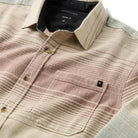 ROARK CROSSROADS FLANNEL FOS-FOSSIL STRIPE M