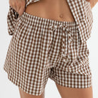 RHYTHM BIRDIE GINGHAM SHORT BRO-BROWN 2S
