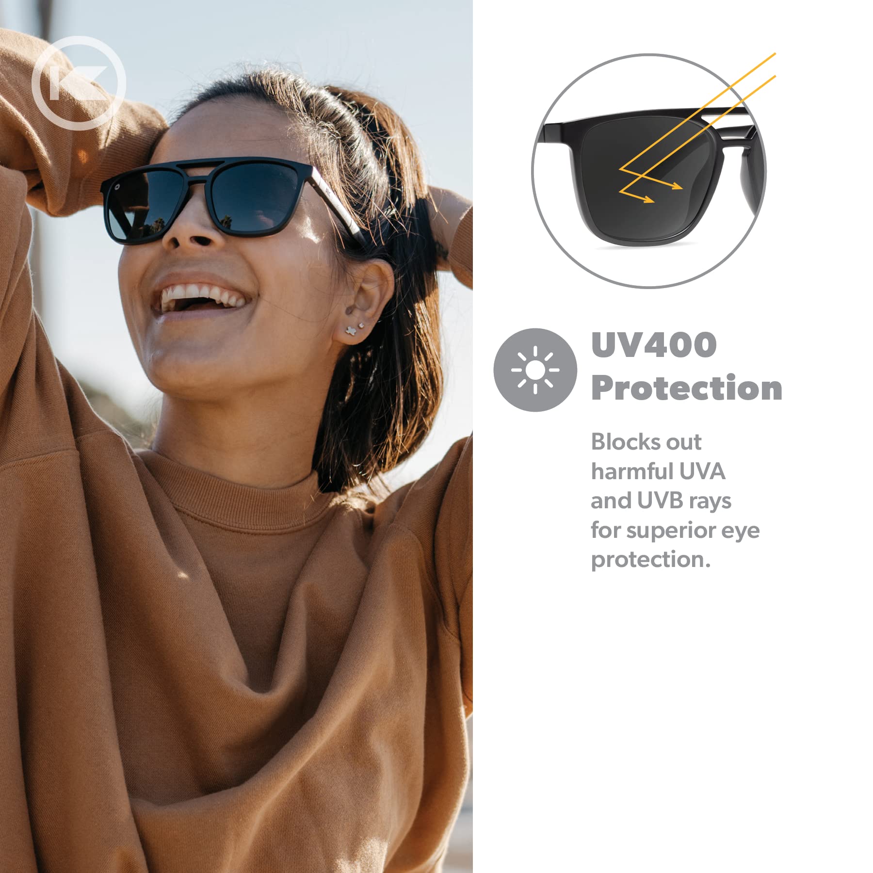 Knockaround Brightsides Polarized Sunglasses BlackonBlack