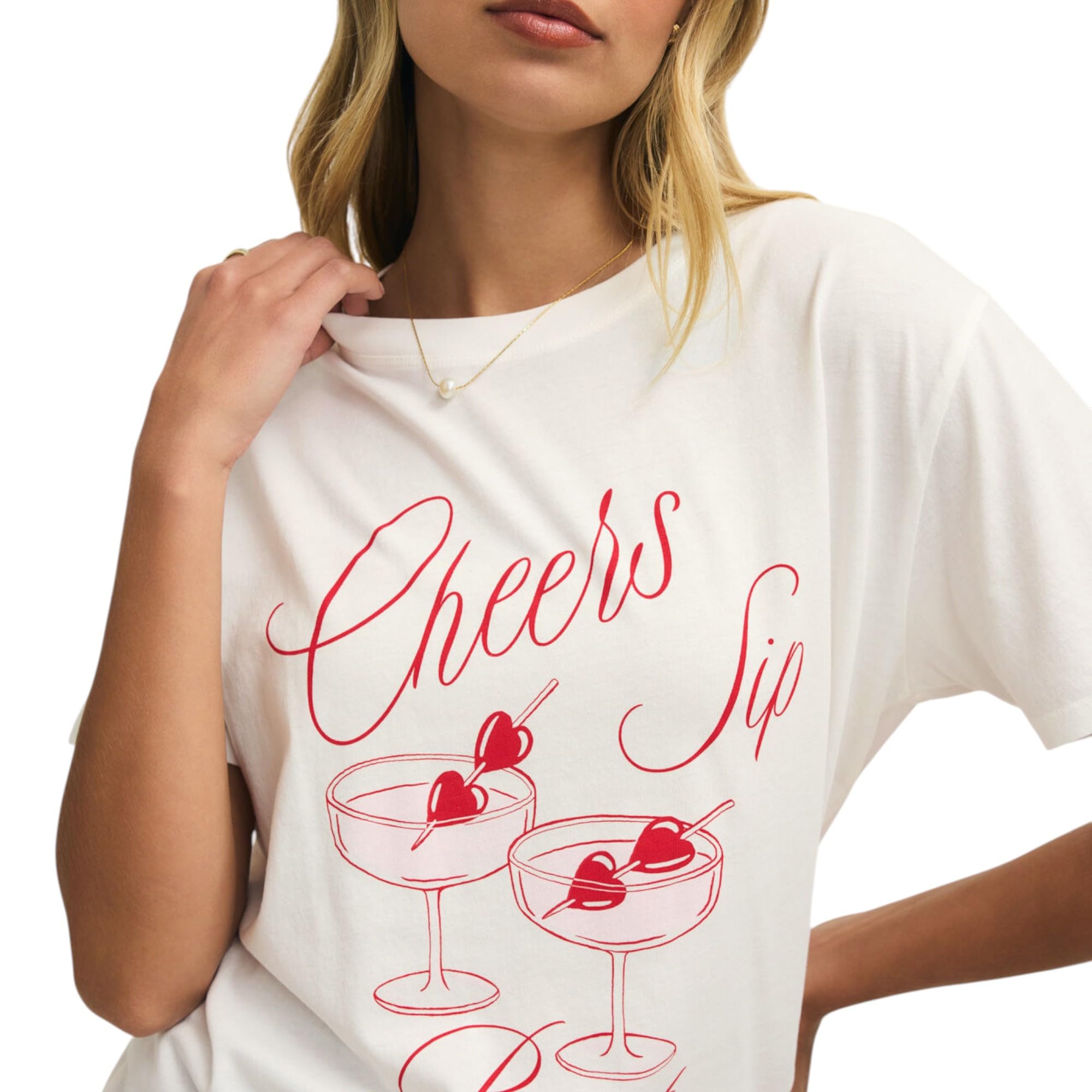 Z SUPPLY CHEERS BOYFRIEND TEE SEA SALT (SSA) XS
