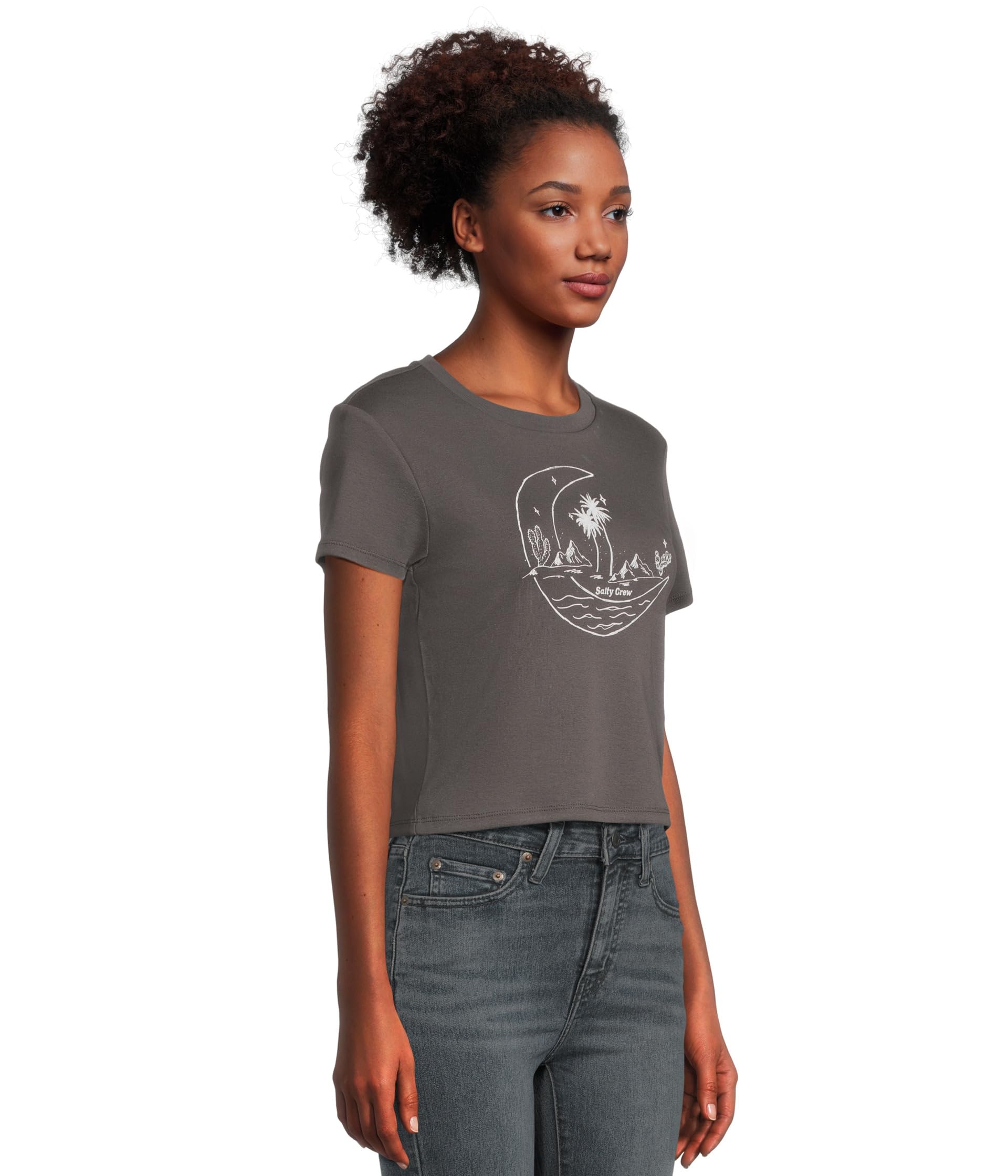 SALTY CREW BAJA BABY TEE Charcoal S