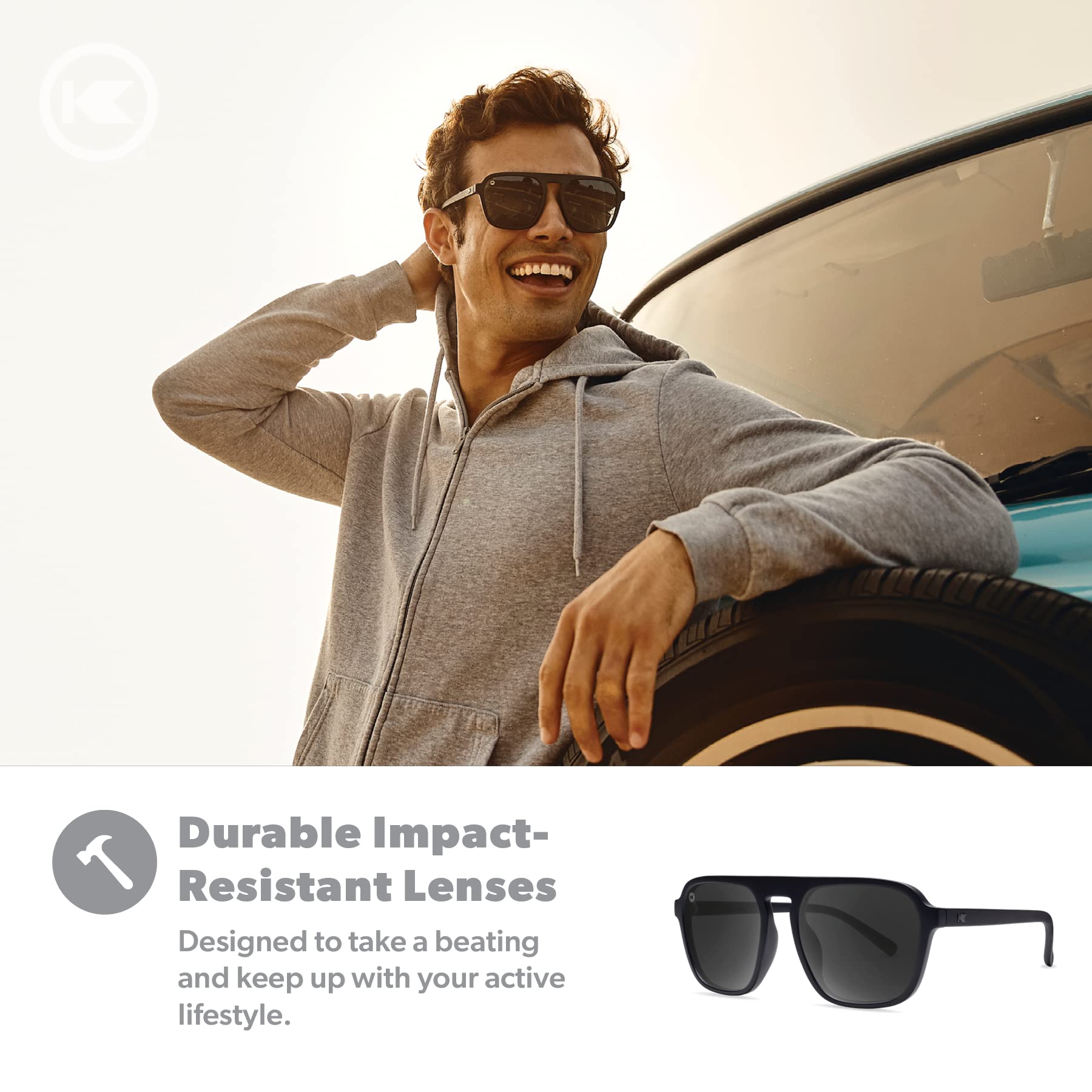 Knockaround Pacific Palisades Polarized Sunglasses BlackonBlack