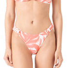 ROXY PALM HAZE KNOTTED SCOOP CHEEKY BIKINI BOTTOM CM4-CORALMUL L
