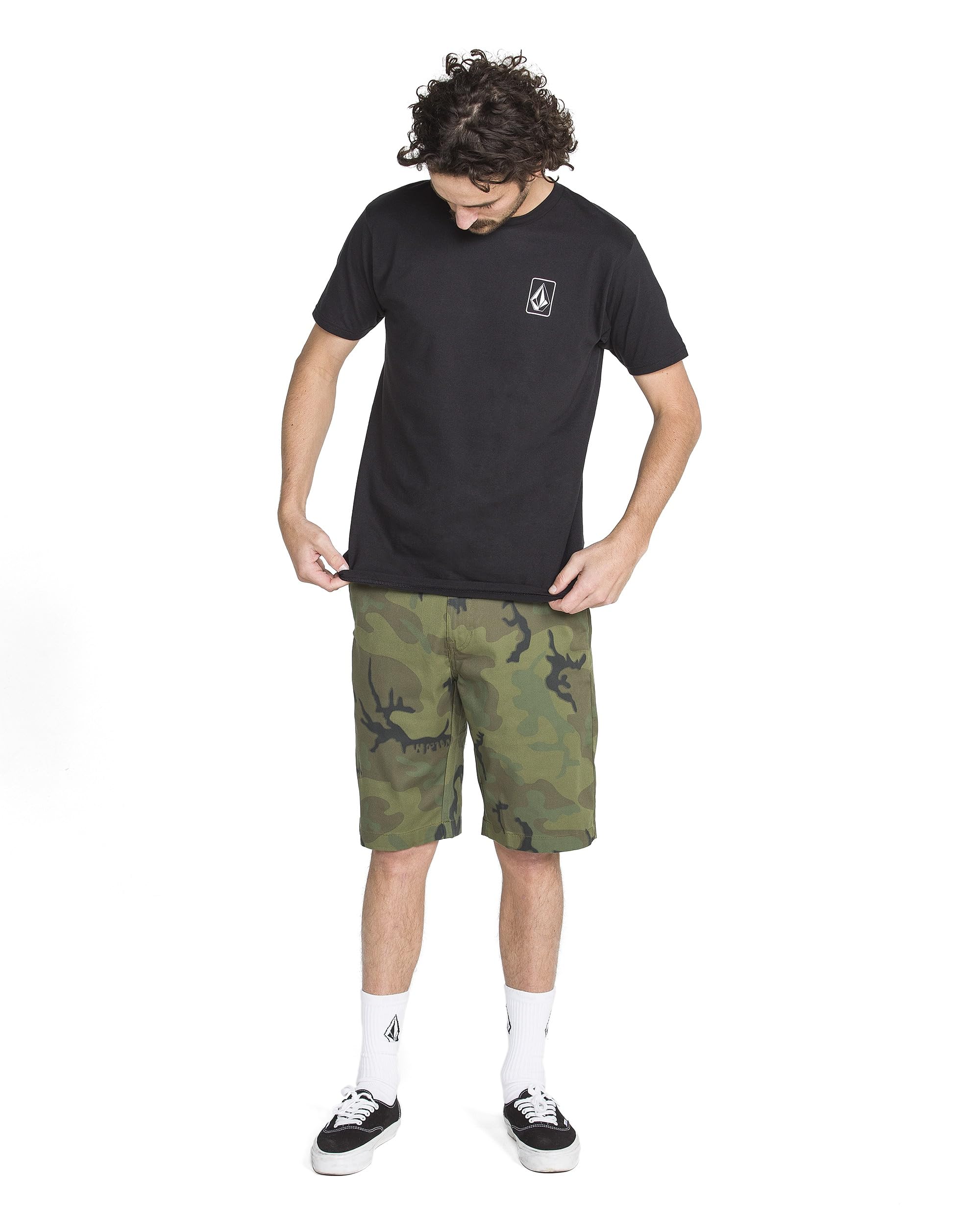 VOLCOM SHMOOT SST DKY7-DARK YELLOW S
