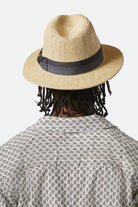 Brixton Roma Straw Fedora Natural-Black M