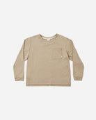 Rylee and Cru Long Sleeve Pocket Tee Heathered Olive 6-7Y