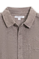 Vintage Summer LInen SS Botton Down Shirt Brown L