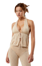 Rhythm Oahu Halter Knit Top NAT S