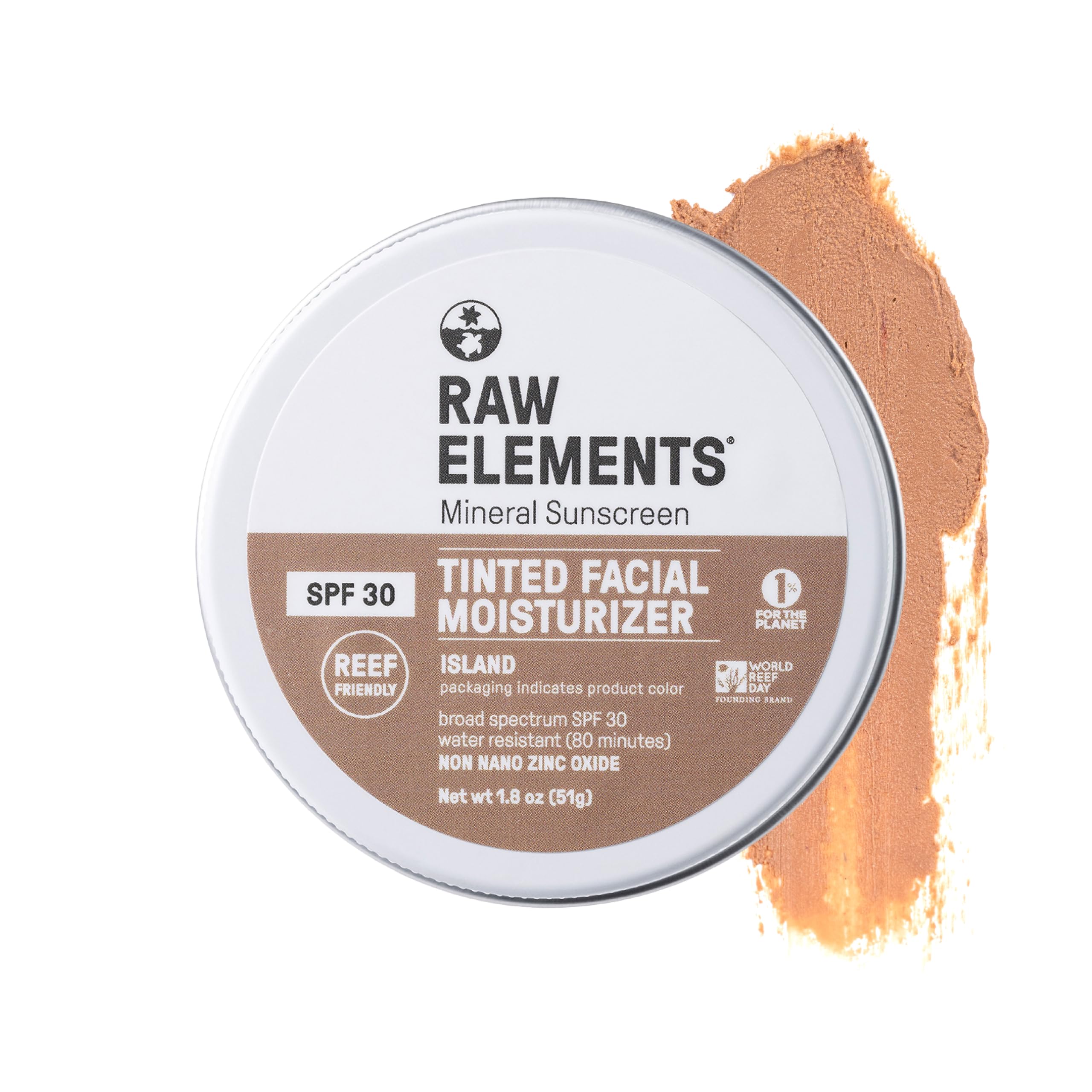 Raw Elements SPF 30 Tinted Tin Island 1.8oz
