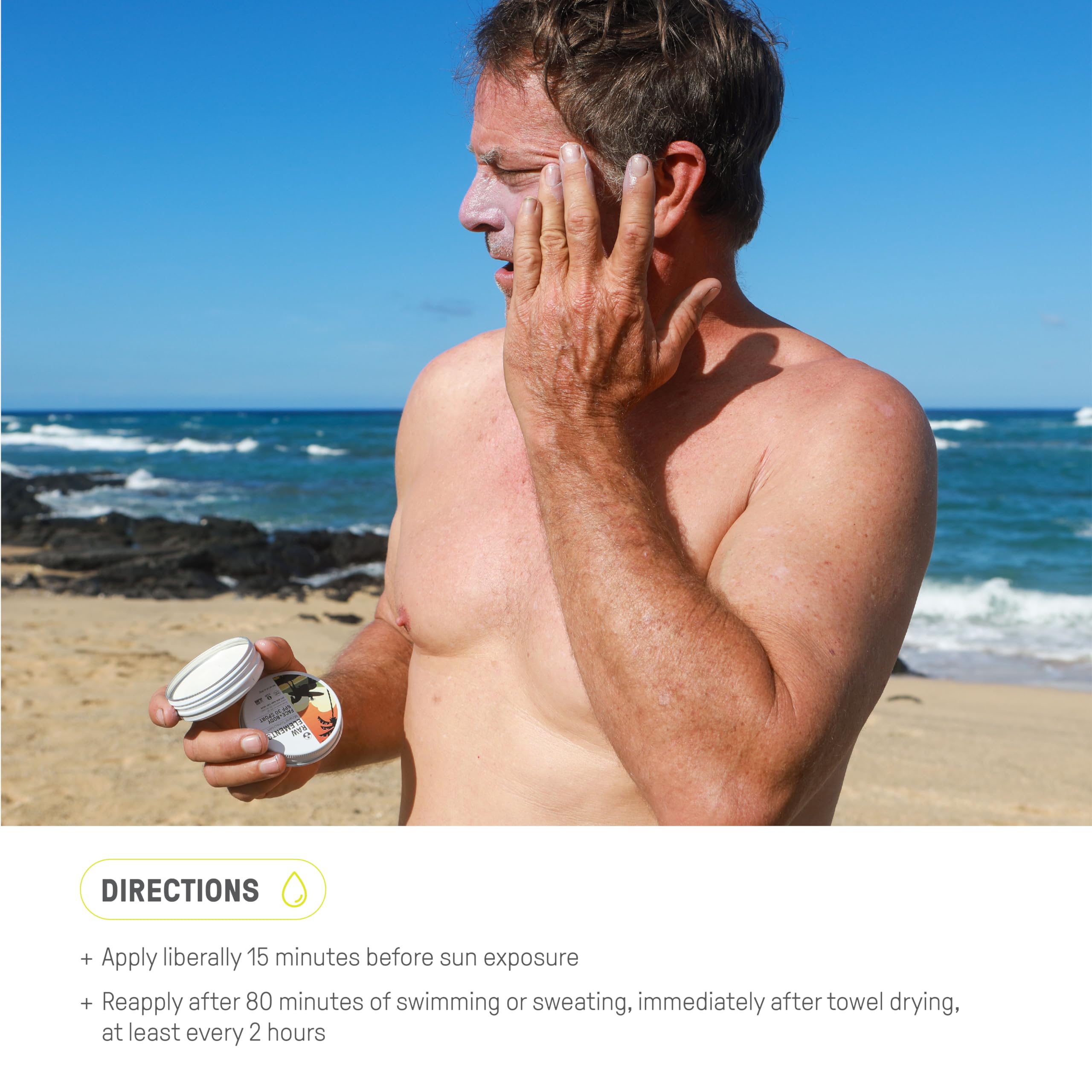 Raw Elements Mike Field SPF 30 Face and Body Tin 1.8oz